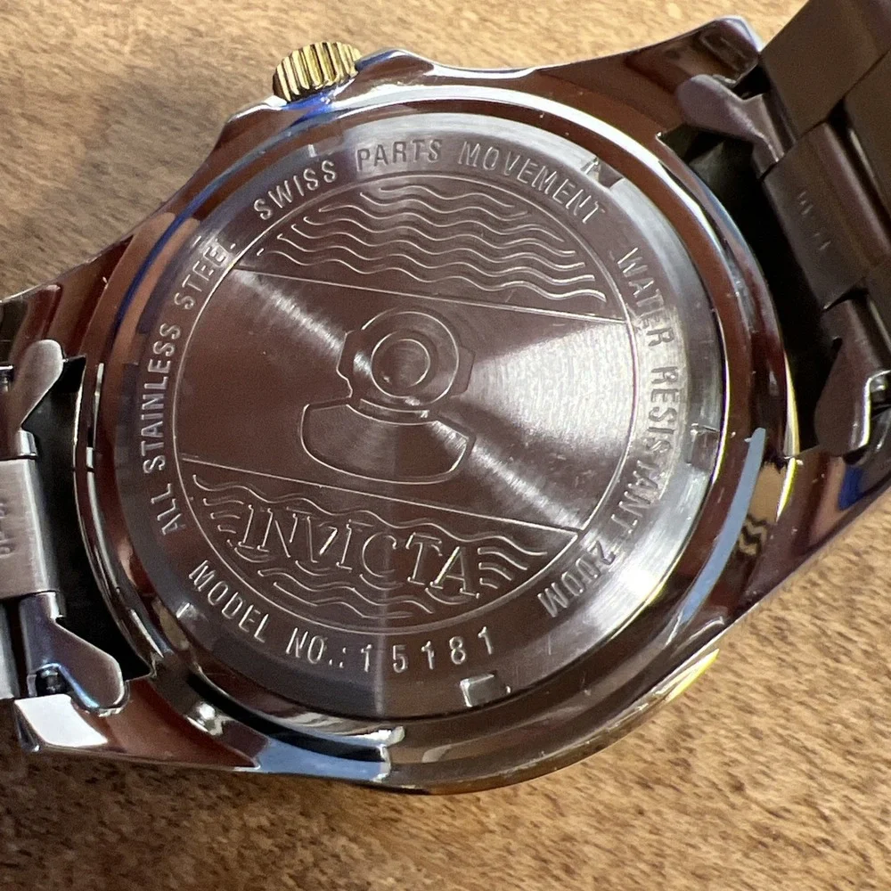 Invicta Pro Diver Two-Tone Stainless Gold Tone‎ Blue Dial Men's Watch